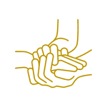 icoontje van handen geslagen om een andere hand